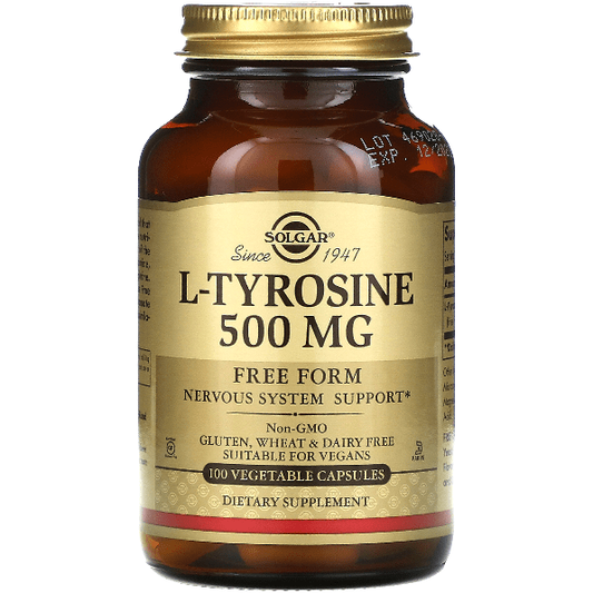 Solgar L-Tyrosine 500mg 100 Vegetables Capsules Dietary Supplements Pasteur Pharmacy