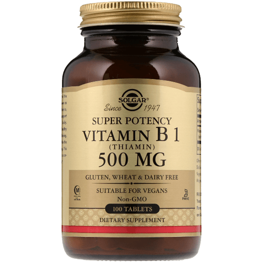 Solgar Vitamin B1 (Thiamin) 500 mg 100 Tablets Vitamin Supplement Pasteur Pharmacy