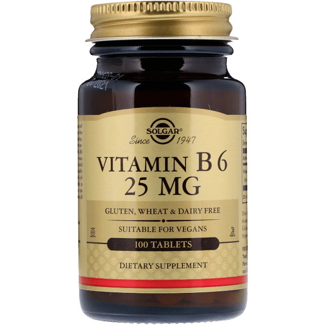 Solgar Vitamin B6 25 mg 100 Tablets Vitamin B6 Tablets Pasteur Pharmacy