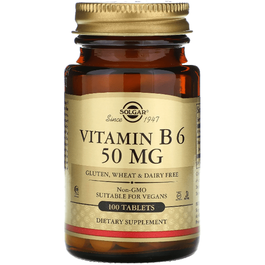Solgar Vitamin B6 50mg 100 Tablets Vitamin B6 Supplement Pasteur Pharmacy