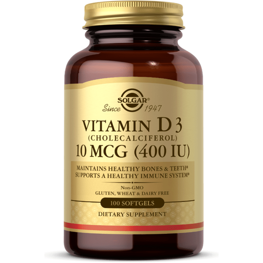 Solgar Vitamin D3 (Cholecalciferol) 400 IU 100 Softgels Dietary Supplements Pasteur Pharmacy