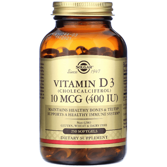 Solgar Natural Vitamin D (Cholecalciferol) 400 IU 250 Softgels Vitamins & Supplements Pasteur Pharmacy