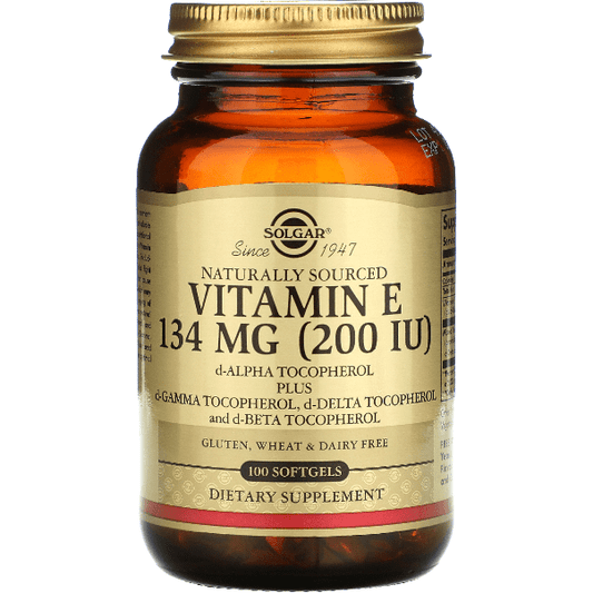 Solgar Vitamin E 134 mg (200 IU) 100 Softgels Vitamin E Supplement Pasteur Pharmacy