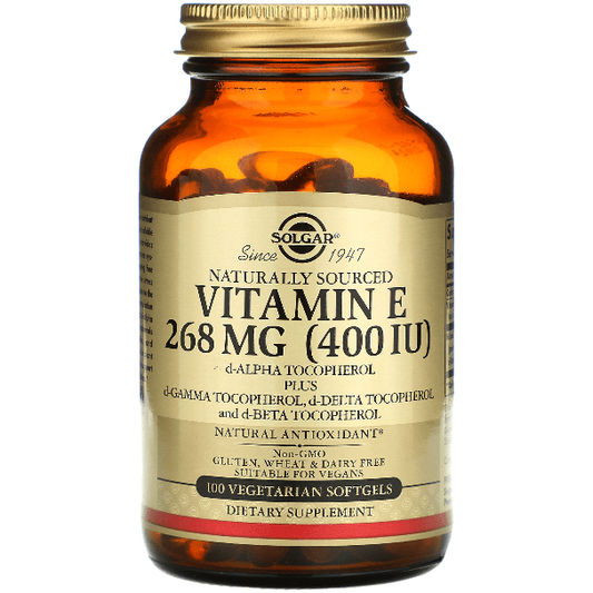 Solgar Vitamin E 268 mg (400 IU) 100 Vegetarian Softgels Vitamin E Supplement Pasteur Pharmacy
