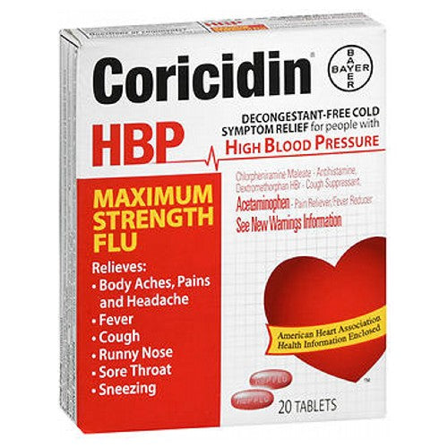 Coricidin Cold Symptom Relief, Maximum Strength Flu, Decongestant Free, Tablets Personal Care Pasteur Pharmacy