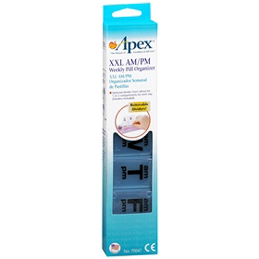 Apex 7-Day AM/PM Pill Organizer, XX-Large (XXL) - Massive Capacity Weekly Planner Health Care Pasteur Pharmacy