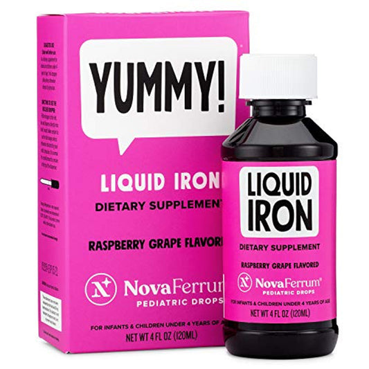 NovaFerrum Pediatric Drops, Liquid Iron Supplement Raspberry Grape Vitamins & Supplements Pasteur Pharmacy