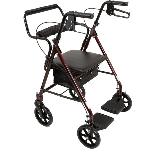 ProBasics Transport Rollator Walker With Seat And Wheels, Folding Walker And Transport Chair, Burgundy Baby & Toddler Car Seats Pasteur Pharmacy