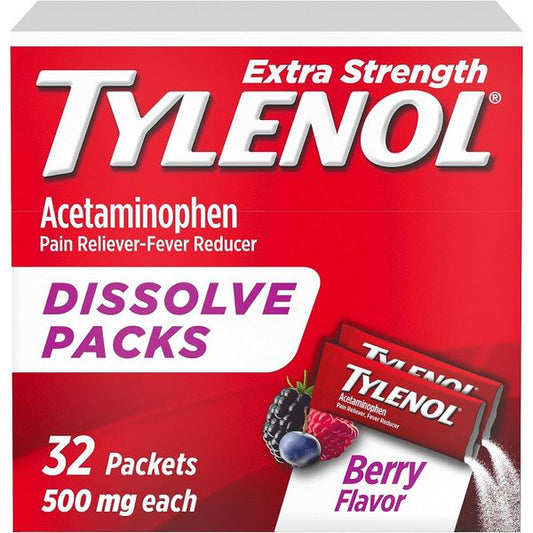 Tylenol® Extra Strength Dissolve Packs – 500 mg Acetaminophen (Berry Flavor) Health & Beauty Pasteur Pharmacy