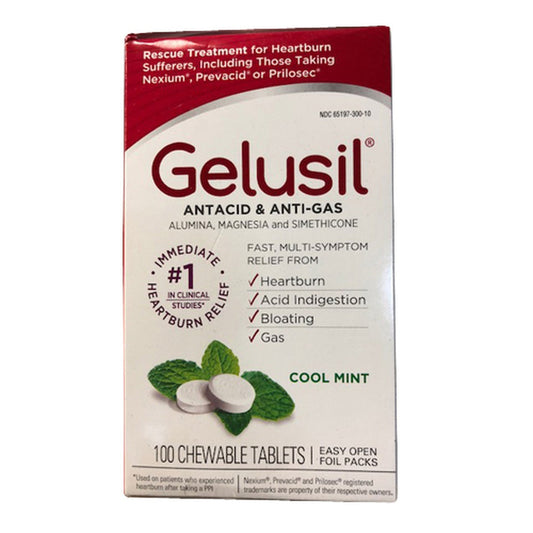 Gelusil Antacid & Anti Gas Chewable Tablets Cool Mint Health & Beauty Pasteur Pharmacy