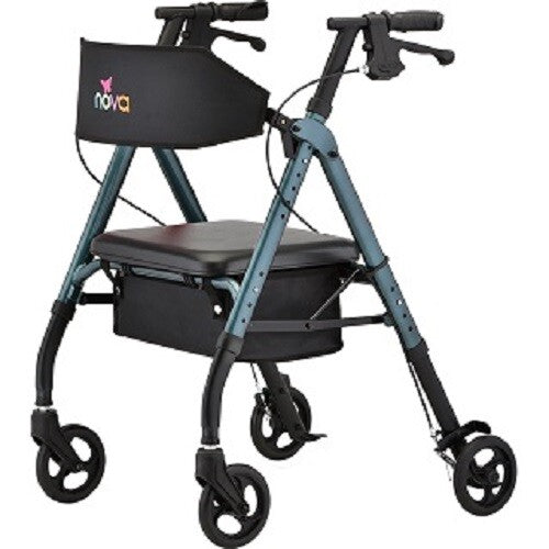 Nova Star 6 Wide BLack Adjustable Rollator - 4 COLOR CHOICE Throwing Stars Pasteur Pharmacy