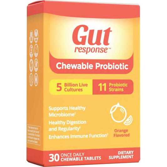 Gut Response Chewable Probiotic, 30 Capsule Vitamins & Supplements Pasteur Pharmacy