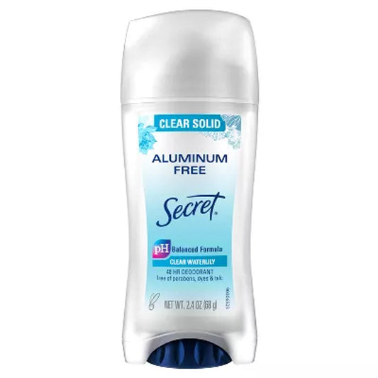 Secret Women's Aluminum-Free Clear Solid Deodorant ,2.4 Oz Deodorant Pasteur Pharmacy