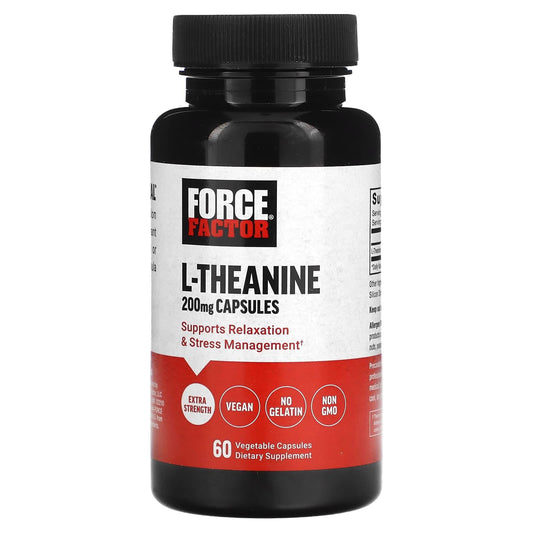 Force Factor® L-Theanine Extra Strength – 200 mg (60 Vegetable Capsules) Vitamins & Supplements Pasteur Pharmacy