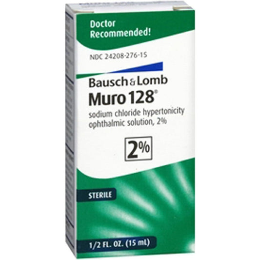 Muro -128 2% Sodium Chloride Hypertonicity Ophthalmic Solution Drops 15 Ml Eye Drops & Lubricants Pasteur Pharmacy
