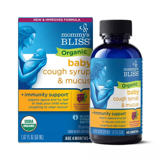 Mommy's Bliss Organic Baby Cough Syrup & Mucus Relief + Immunity Boost, 1.67 Oz Syrup Pasteur Pharmacy