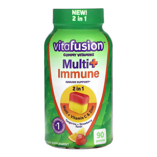 Vitafusion Multi+ Immune Gummy Vitamins, Tangerine & Strawberry, 90 Gummies Vitamins & Supplements Pasteur Pharmacy