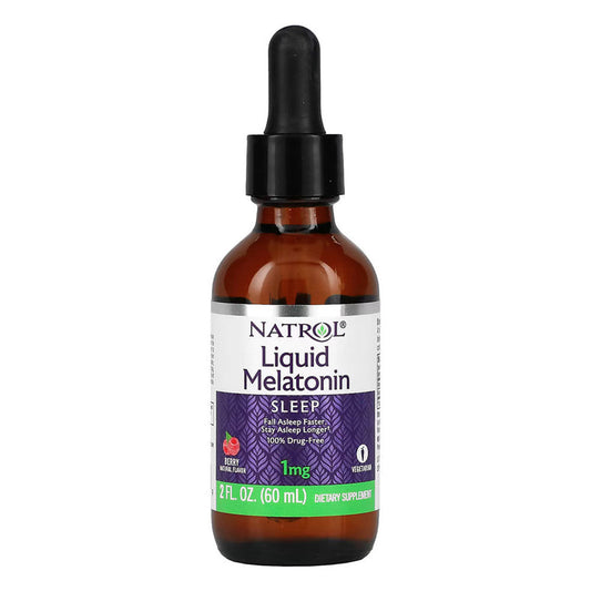 Natrol Melatonin Liquid Drops, 1mg per 4mL, Raspberry Flavor, 2 fl oz Sleeping Aids Pasteur Pharmacy