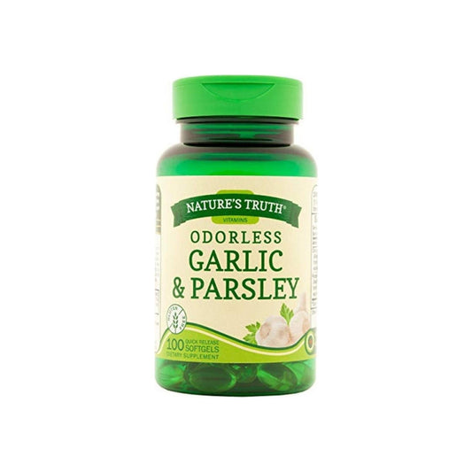 Nature's Truth Odorless Garlic & Parsley 1200 mg, Heart Health Support, 100 Quick Release Softgels Vitamins & Supplements Pasteur Pharmacy