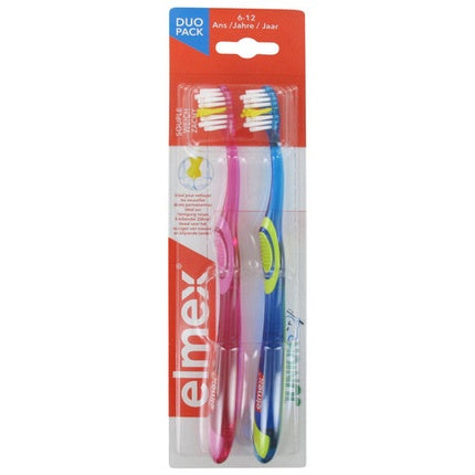 Elmex Junior Duo Pack Toothbrushes Supple 6-12 Years Toothbrushes Pasteur Pharmacy