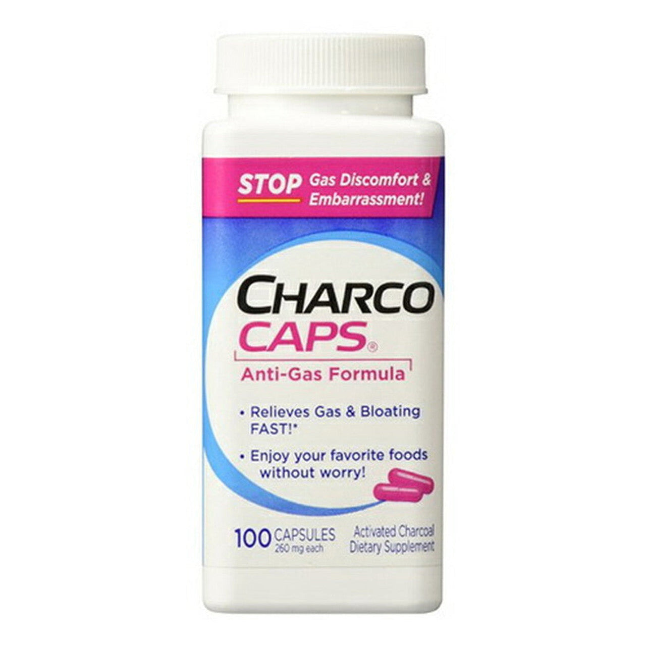 Charcocaps Anti-Gas Formula Capsules 100 Ea Health & Beauty Pasteur Pharmacy
