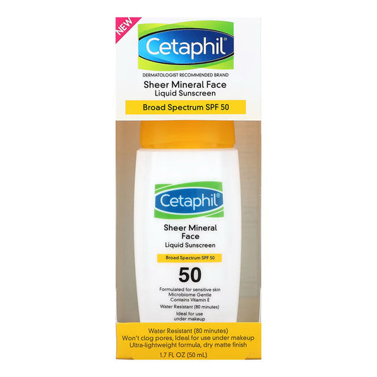 Cetaphil Sheer Mineral Liquid Face Sunscreen SPF 50 - 1.7 Fl Oz Sunscreen Pasteur Pharmacy