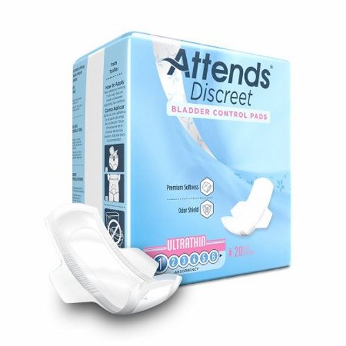 Attends Discreet Ultra Thin Bladder Control Pads Light Absorbency 9 Inch Length, Count Of 20 Medical Pasteur Pharmacy