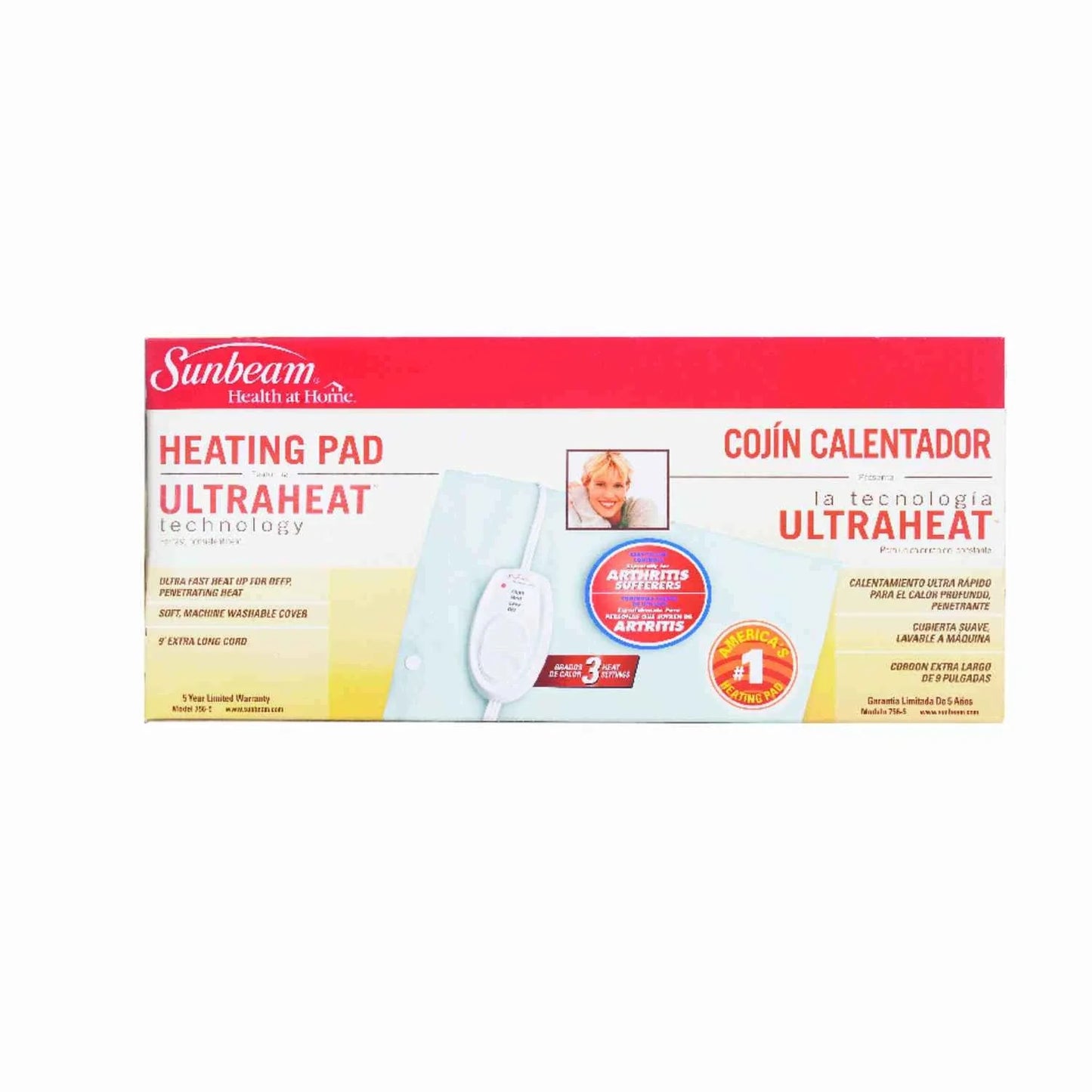 Sunbeam Jarden 000756-500-000U Ultraheat Technology Heating Pad Heating Pads Pasteur Pharmacy