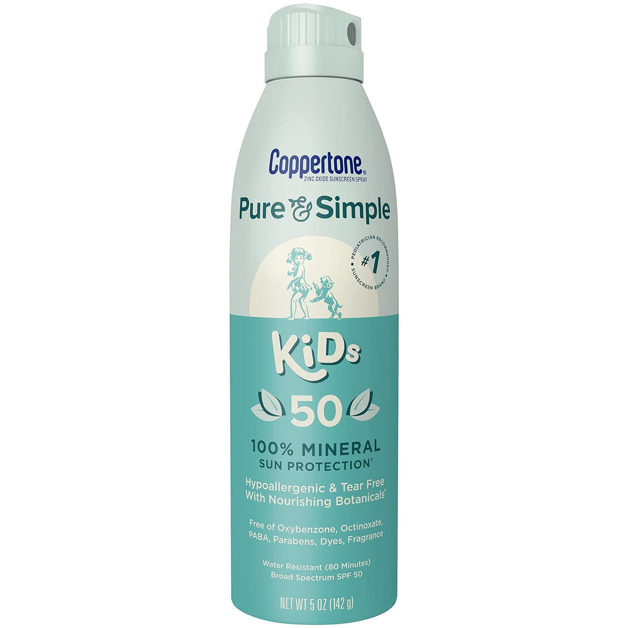 Coppertone Pure & Simple Kid's Sunscreen Spray - SPF 50 - 5oz Sunscreen Pasteur Pharmacy