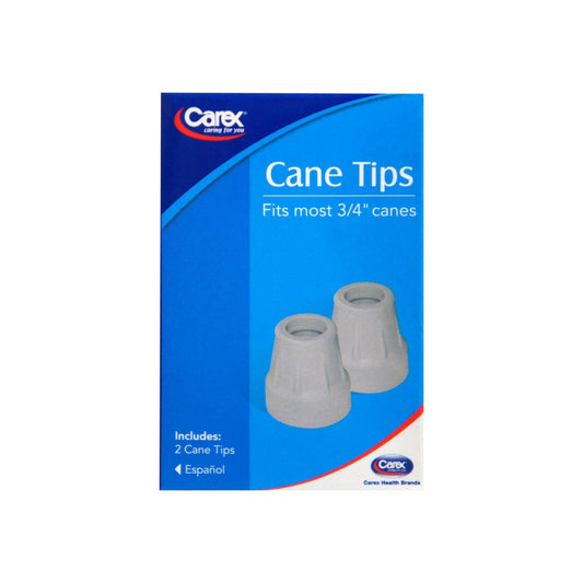 Carex 3/4-Inch Rubber Cane Tips, Grey, 1 Pair – Slip-Resistant Replacement Tips for Canes & Walkers Mobility & Accessibility Pasteur Pharmacy