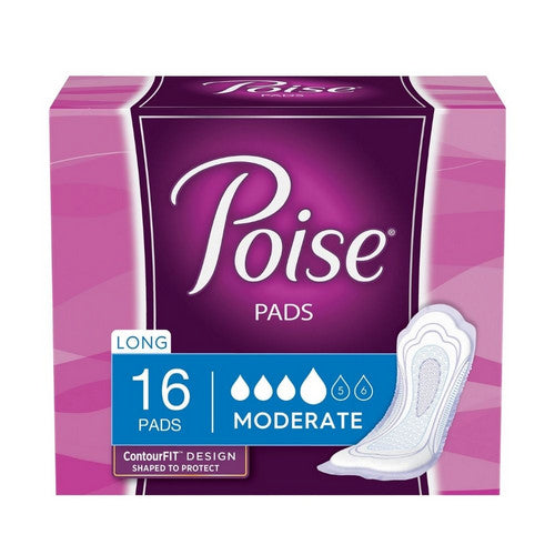 Poise Pads 16 Ct. Moderate Absrobancy, Long Length Medical Supplies Pasteur Pharmacy