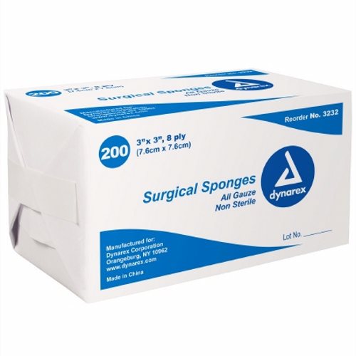Dynarex NonSterile Gauze Sponge 3 X 3 Inch First Aid Pasteur Pharmacy