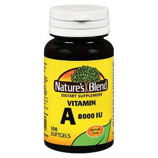Nature's Blend Vitamin A 8,000 IU – High Potency Essential Nutrition (100 Softgels) Vitamins & Supplements Pasteur Pharmacy