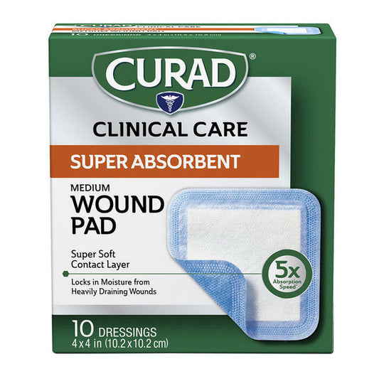 Curad Super Absorbent Wound Pad, Medium First Aid Pasteur Pharmacy