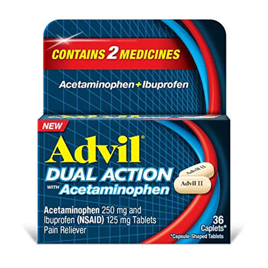 Advil Dual Action With Acetaminophen Caplets Pain Reliever Health & Beauty Pasteur Pharmacy