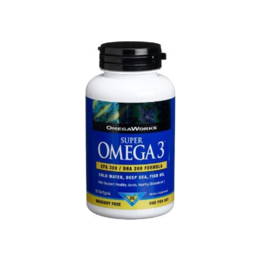 OmegaWorks Super 3 – EPA 300 / DHA 200 Formula (50 Softgels) Vitamins & Supplements Pasteur Pharmacy