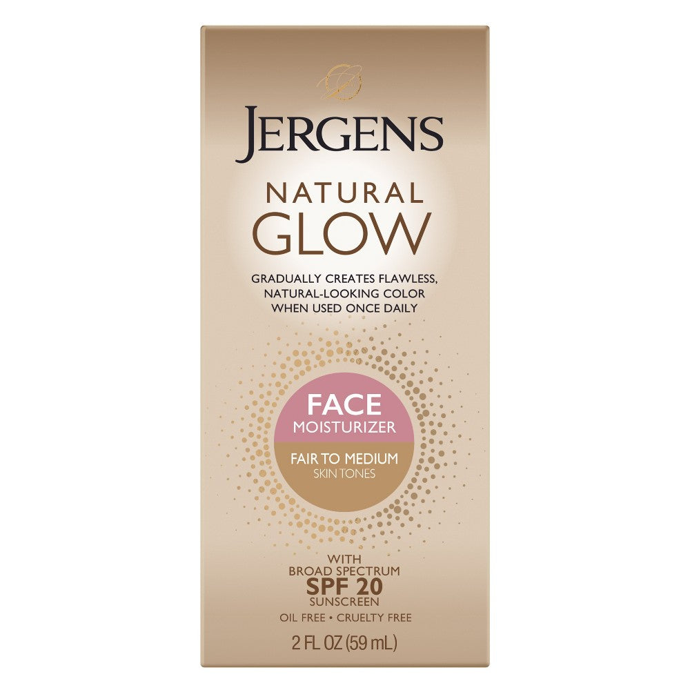 Jergens Natural Glow, Face Daily Moisturizer, SPF 20, Fair To Medium, 2 Fl Oz (59 Ml) Lotion & Moisturizer Pasteur Pharmacy