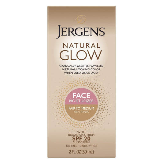 Jergens Natural Glow, Face Daily Moisturizer, SPF 20, Fair To Medium, 2 Fl Oz (59 Ml) Lotion & Moisturizer Pasteur Pharmacy