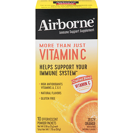 Airborne Vitamin C, Zesty Orange, Packets Personal Care Pasteur Pharmacy