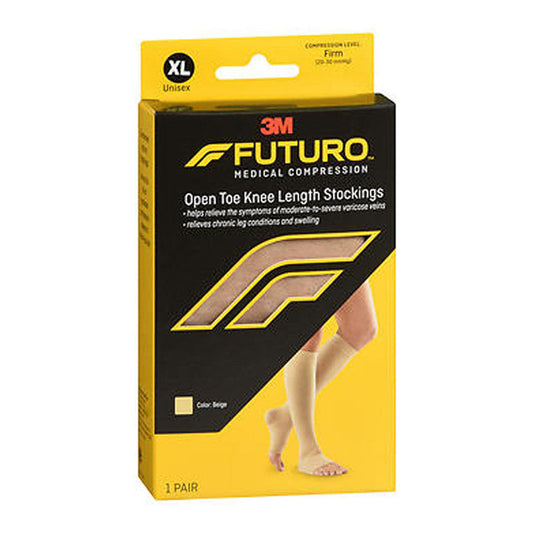 Futuro Open Toe Knee Length Stockings, X-Large, Firm, Beige, 1 Pair Personal Care Pasteur Pharmacy