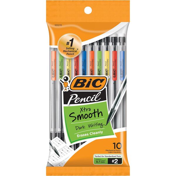 BIC Xtra-Smooth Mechanical Pencils With Erasers, Medium Point 10 Count Per Pack Office Supplies Pasteur Pharmacy