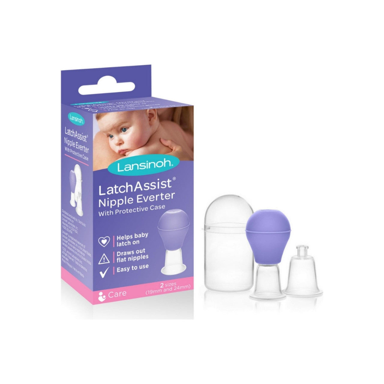 Lansinoh LatchAssist Nipple Everter - Includes 2 Sizes for Custom Fit, 1 Count Nursing & Feeding Pasteur Pharmacy