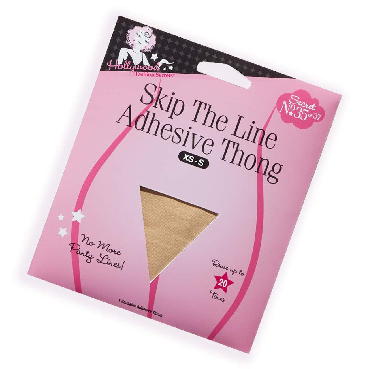 Hollywood 3 Fashion Secrets Skip The Line Adhesive Thong Reusable Size Xs/s Construction Lines Pasteur Pharmacy