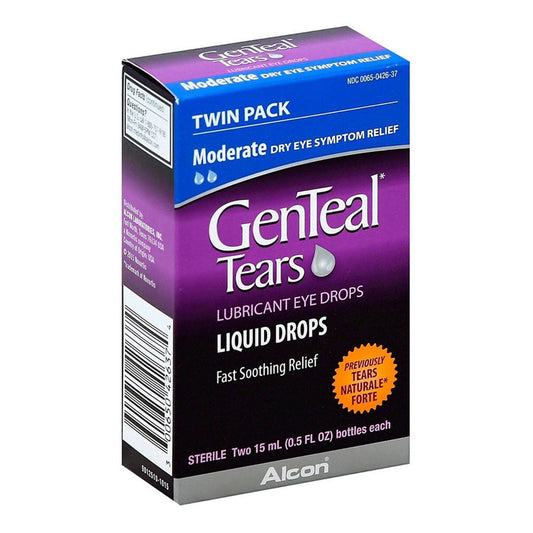 GenTeal® Tears Lubricant Eye Drops – Moderate Relief (Twin Pack, 0.5 oz each) Eye Drops & Lubricants Pasteur Pharmacy