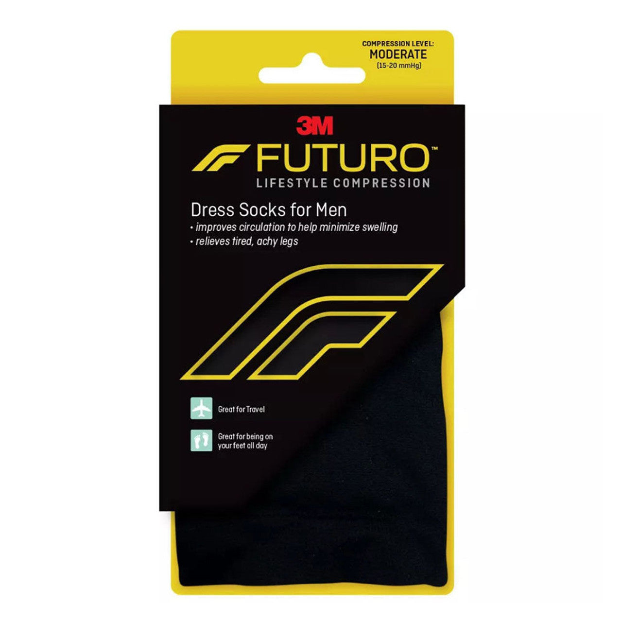 Futuro Revitalizing Dress Socks For Men, Black, Large -Firm Personal Care Pasteur Pharmacy