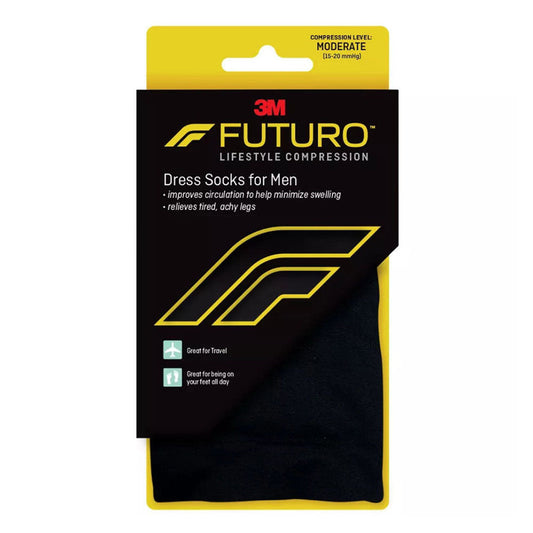 Futuro Revitalizing Dress Socks For Men, Black, Large -Firm Personal Care Pasteur Pharmacy