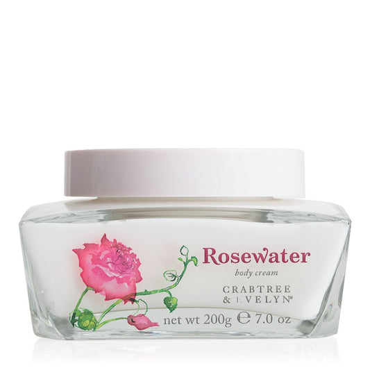 Crabtree & Evelyn Rose Water Body Cream, 200g Decorative Jars Pasteur Pharmacy