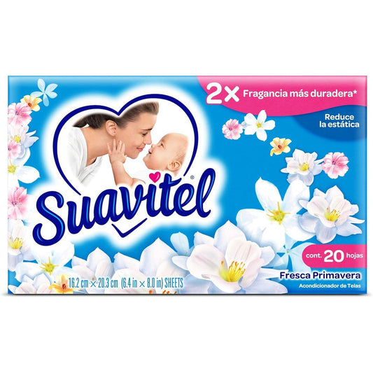 Suavitel Field Flowers Fabric Conditioner 20 Sheets Fabric Softeners & Dryer Sheets Pasteur Pharmacy