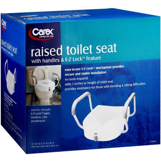 Carex E-Z Lock Raised Toilet Seat With Non-Adjustable Handles Bath & Body Pasteur Pharmacy