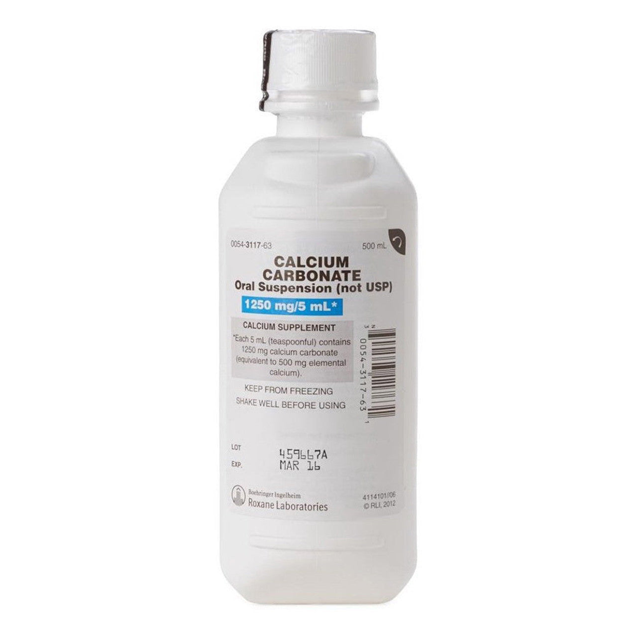 Roxane Labs Calcium Carbonate Oral Suspension - 500 Ml Vitamins & Supplements Pasteur Pharmacy